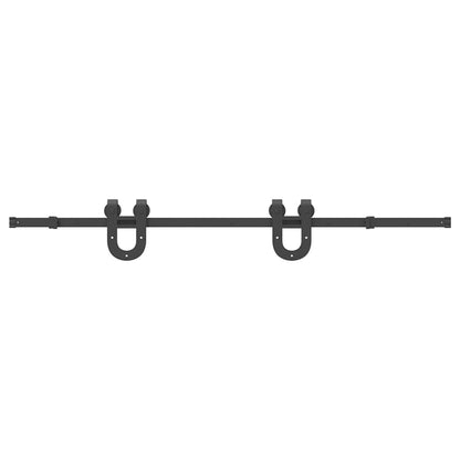 Kit di Binari per Porte Scorrevoli 183 cm Acciaio Nero | homemem39