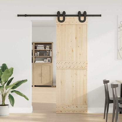 Kit di Binari per Porte Scorrevoli 183 cm Acciaio Nero | homemem39
