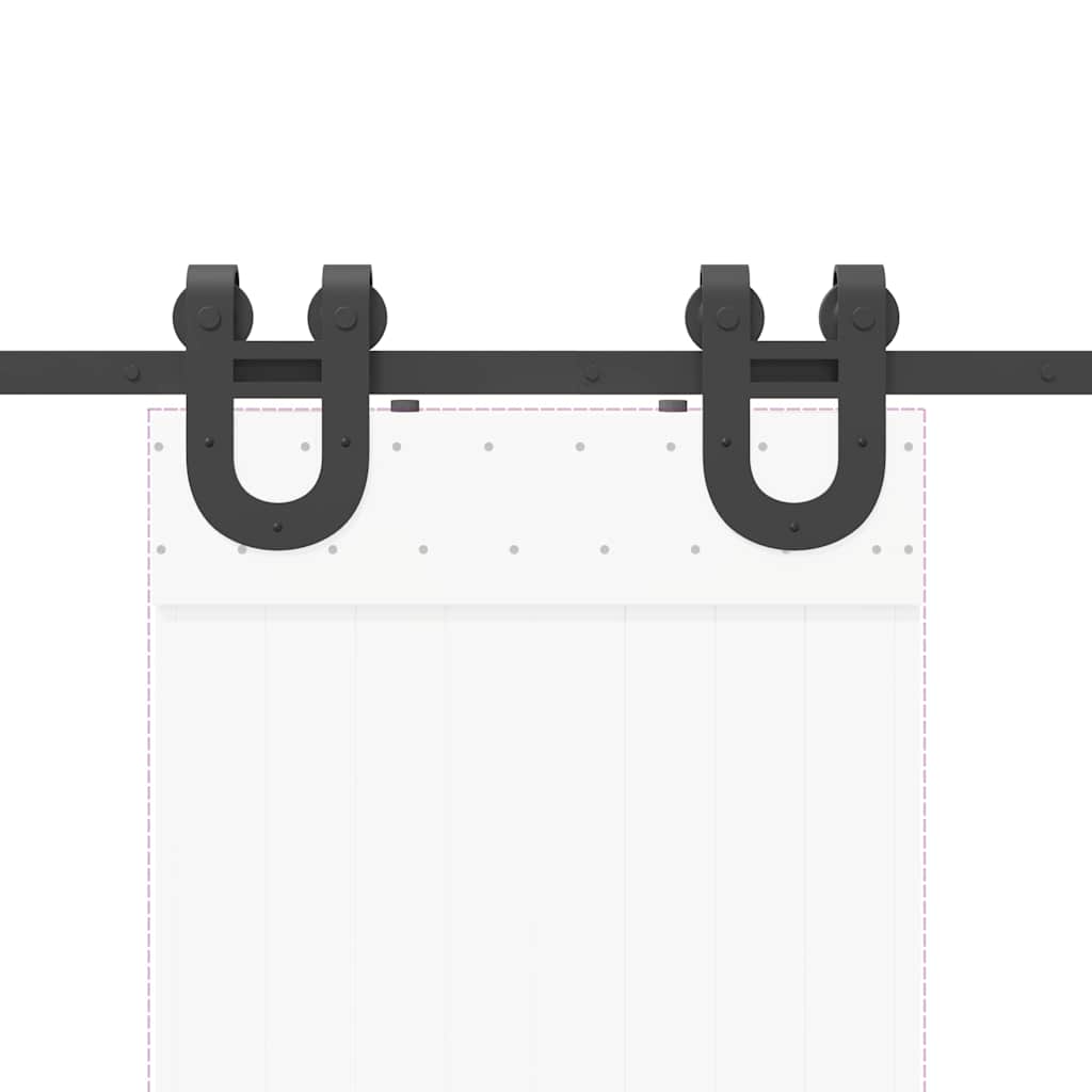 Kit di Binari per Porte Scorrevoli 183 cm Acciaio Nero | homemem39