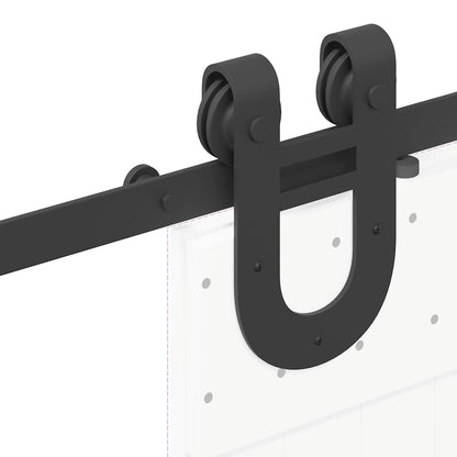 Kit di Binari per Porte Scorrevoli 183 cm Acciaio Nero | homemem39