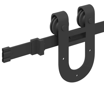 Kit di Binari per Porte Scorrevoli 183 cm Acciaio Nero | homemem39