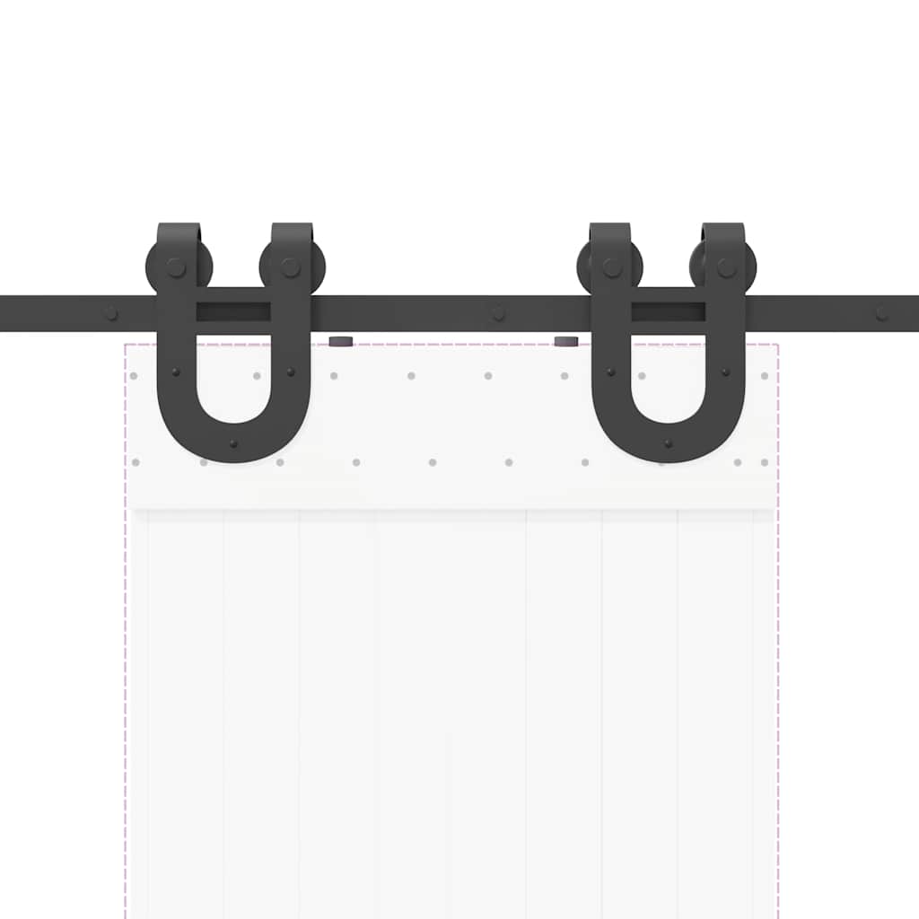 Kit di Binari per Porte Scorrevoli 200 cm Acciaio Nero | homemem39