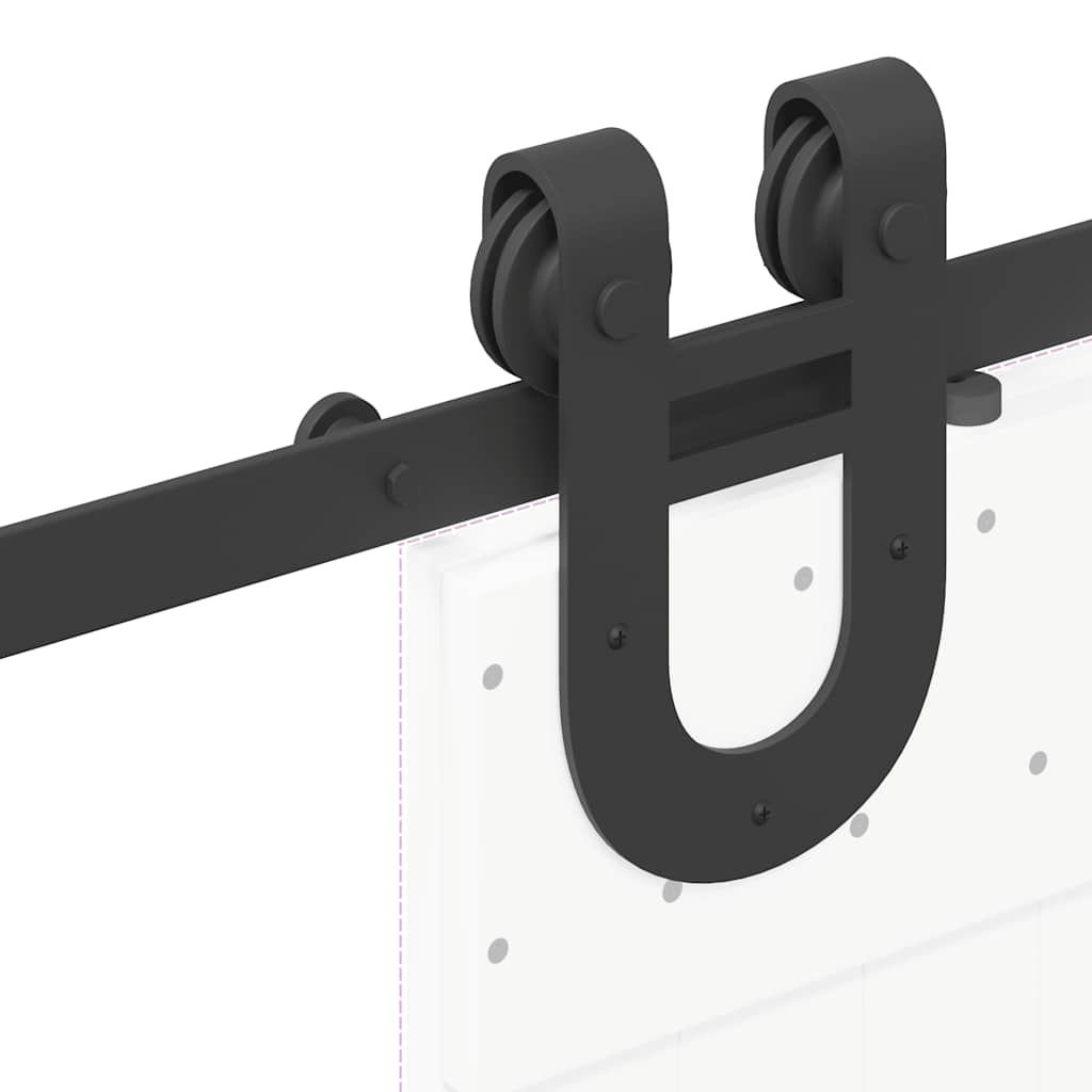 Kit di Binari per Porte Scorrevoli 200 cm Acciaio Nero | homemem39