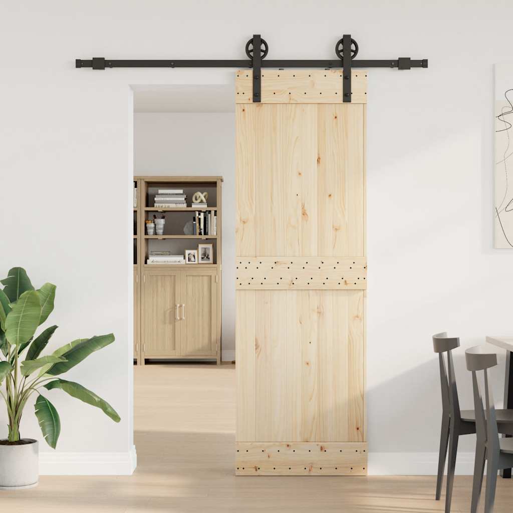 Kit di Binari per Porte Scorrevoli 183 cm Acciaio Nero | homemem39