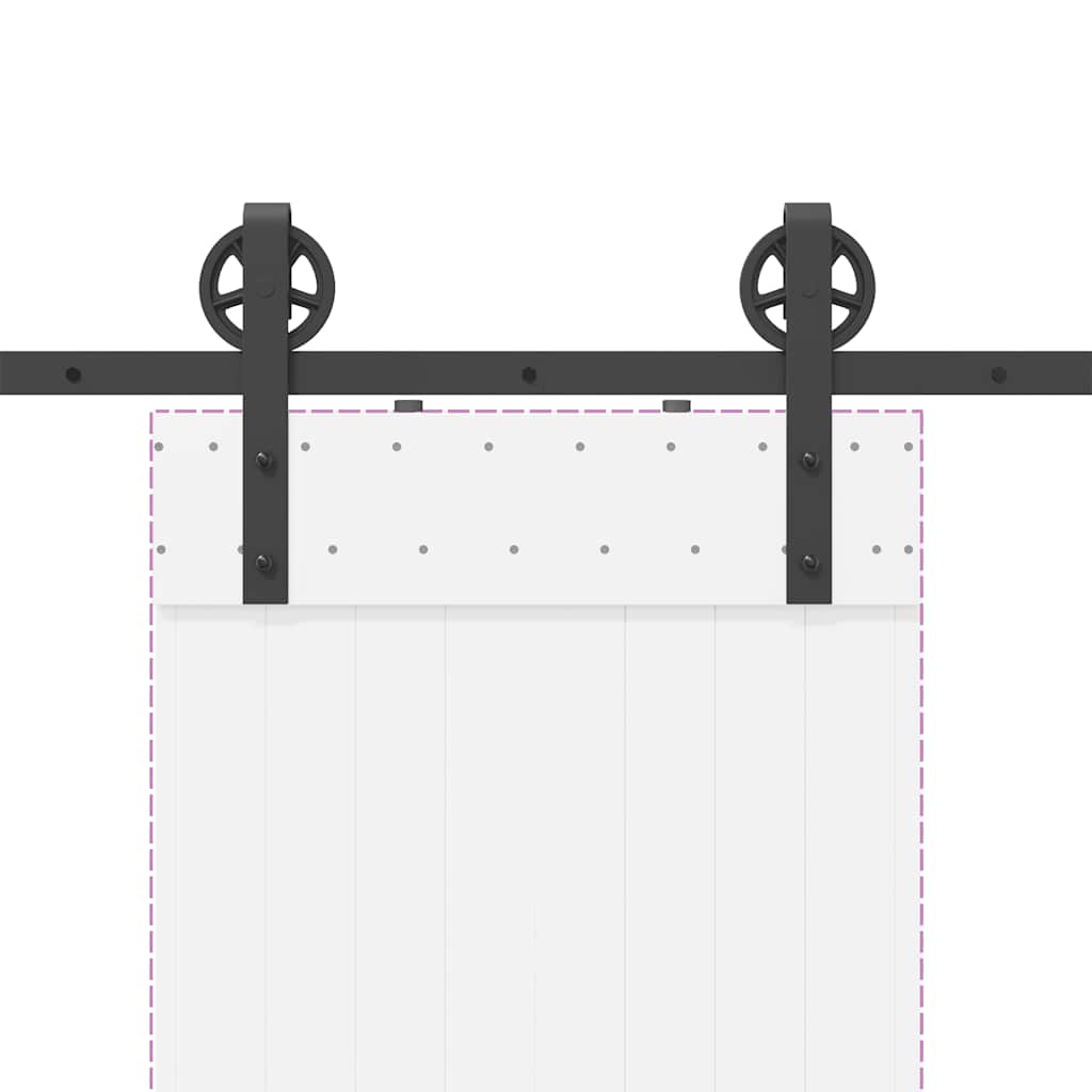 Kit di Binari per Porte Scorrevoli 183 cm Acciaio Nero | homemem39