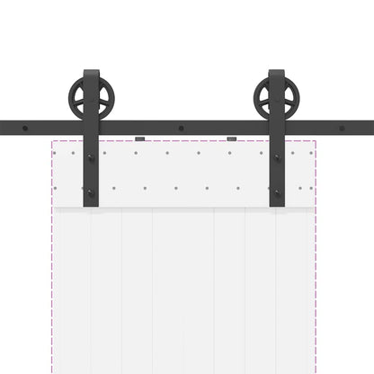 Kit di Binari per Porte Scorrevoli 183 cm Acciaio Nero | homemem39