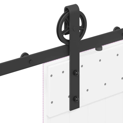 Kit di Binari per Porte Scorrevoli 183 cm Acciaio Nero | homemem39