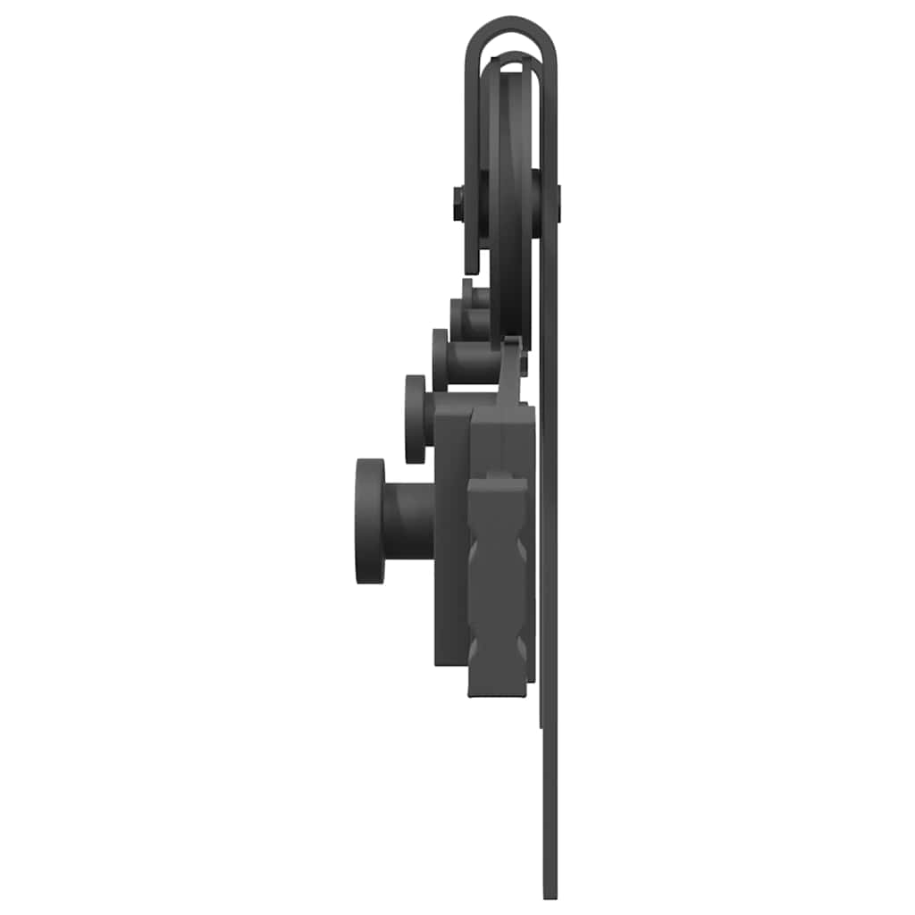Kit di Binari per Porte Scorrevoli 200 cm Acciaio Nero | homemem39