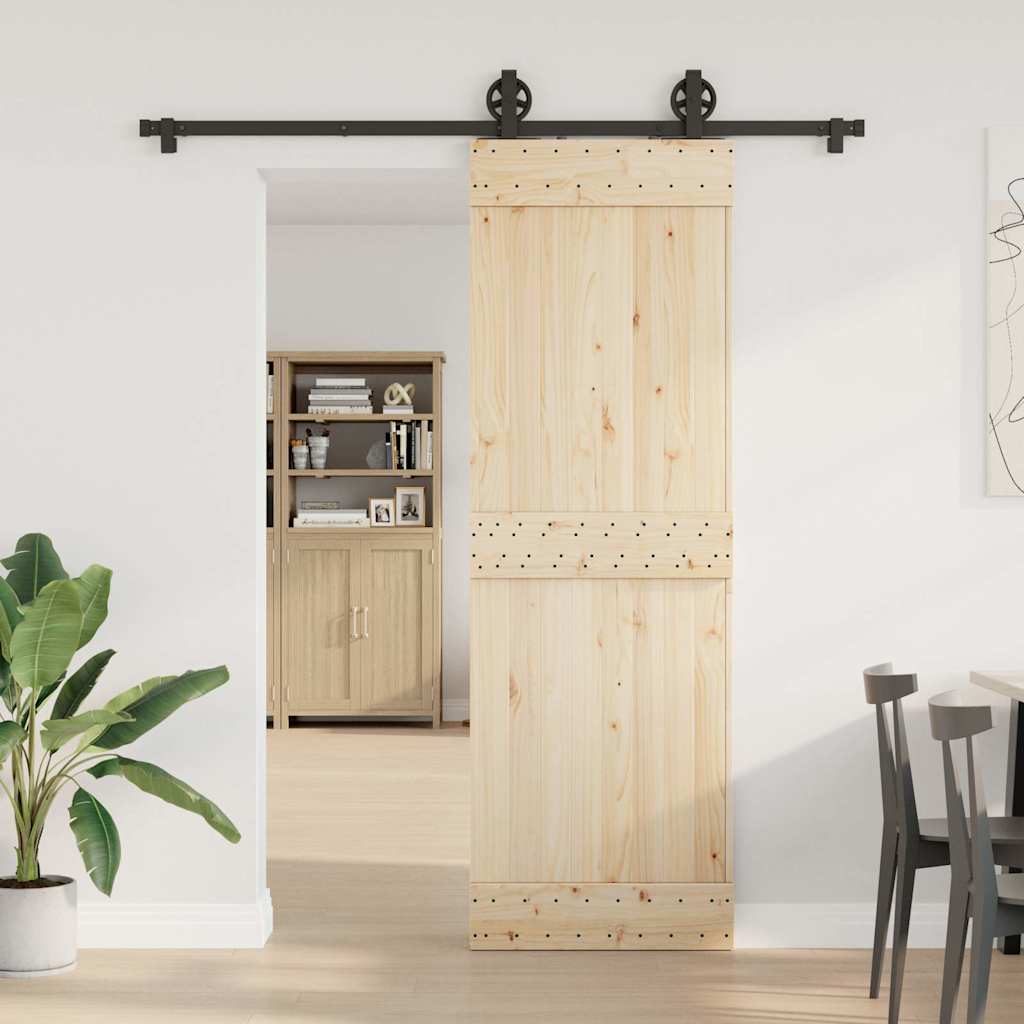 Kit di Binari per Porte Scorrevoli 183 cm Acciaio Nero | homemem39