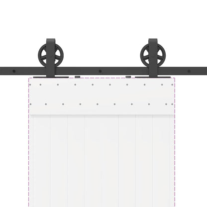 Kit di Binari per Porte Scorrevoli 183 cm Acciaio Nero | homemem39