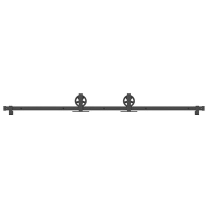 Kit di Binari per Porte Scorrevoli 200 cm Acciaio Nero | homemem39