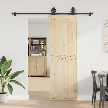 Kit di Binari per Porte Scorrevoli 200 cm Acciaio Nero | homemem39