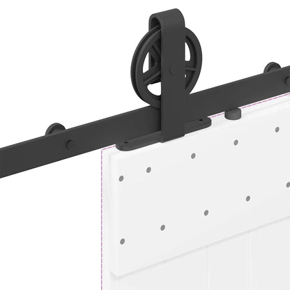 Kit di Binari per Porte Scorrevoli 200 cm Acciaio Nero | homemem39
