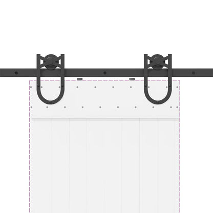 Kit di Binari per Porte Scorrevoli 200 cm Acciaio Nero | homemem39