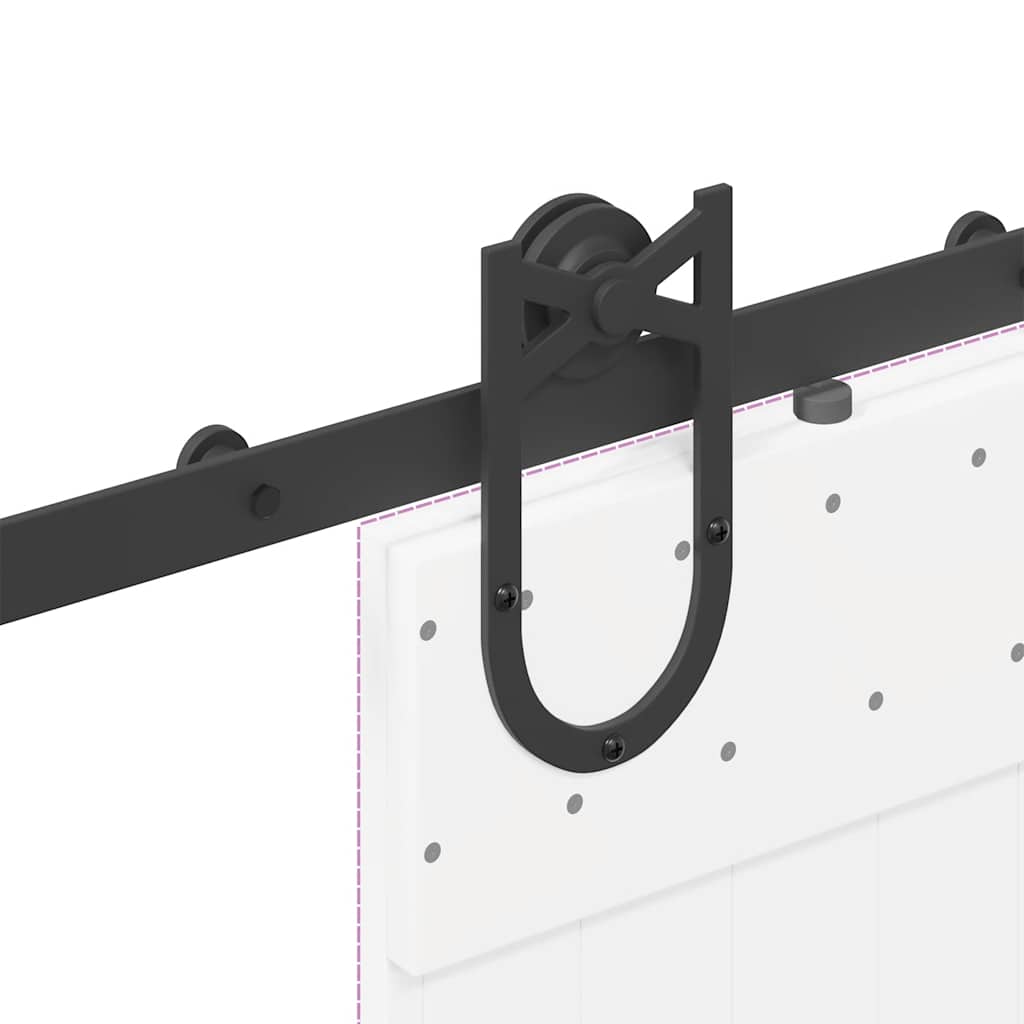 Kit di Binari per Porte Scorrevoli 200 cm Acciaio Nero | homemem39