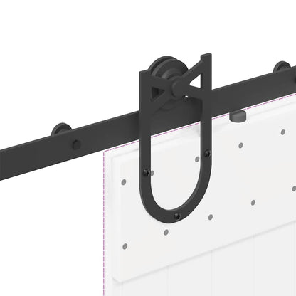 Kit di Binari per Porte Scorrevoli 200 cm Acciaio Nero | homemem39