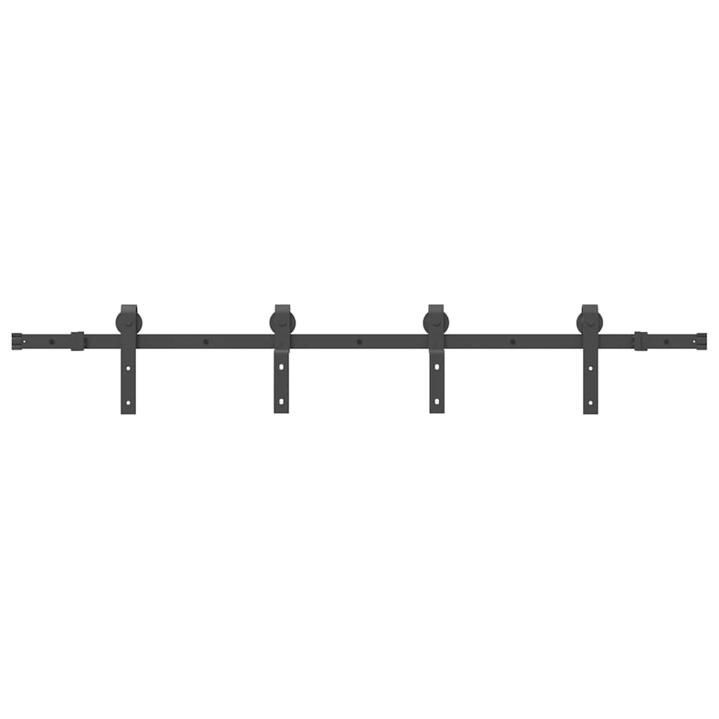 Kit di Binari per Porte Scorrevoli 183 cm Acciaio Nero | homemem39