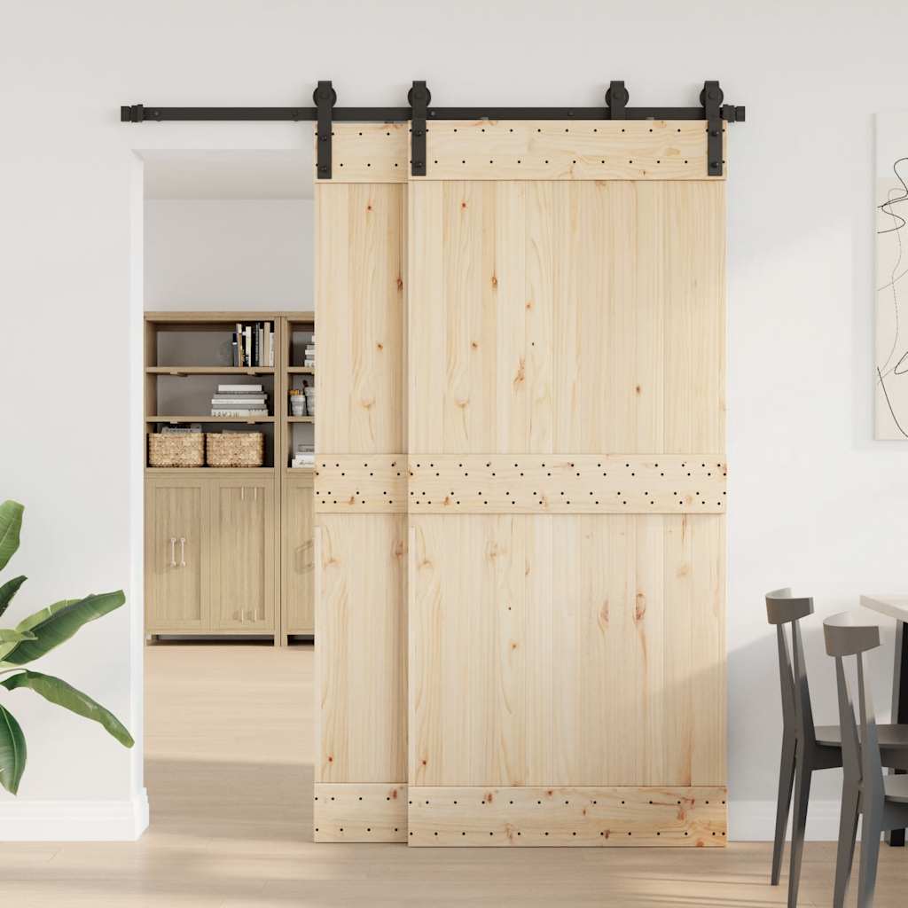 Kit di Binari per Porte Scorrevoli 183 cm Acciaio Nero | homemem39