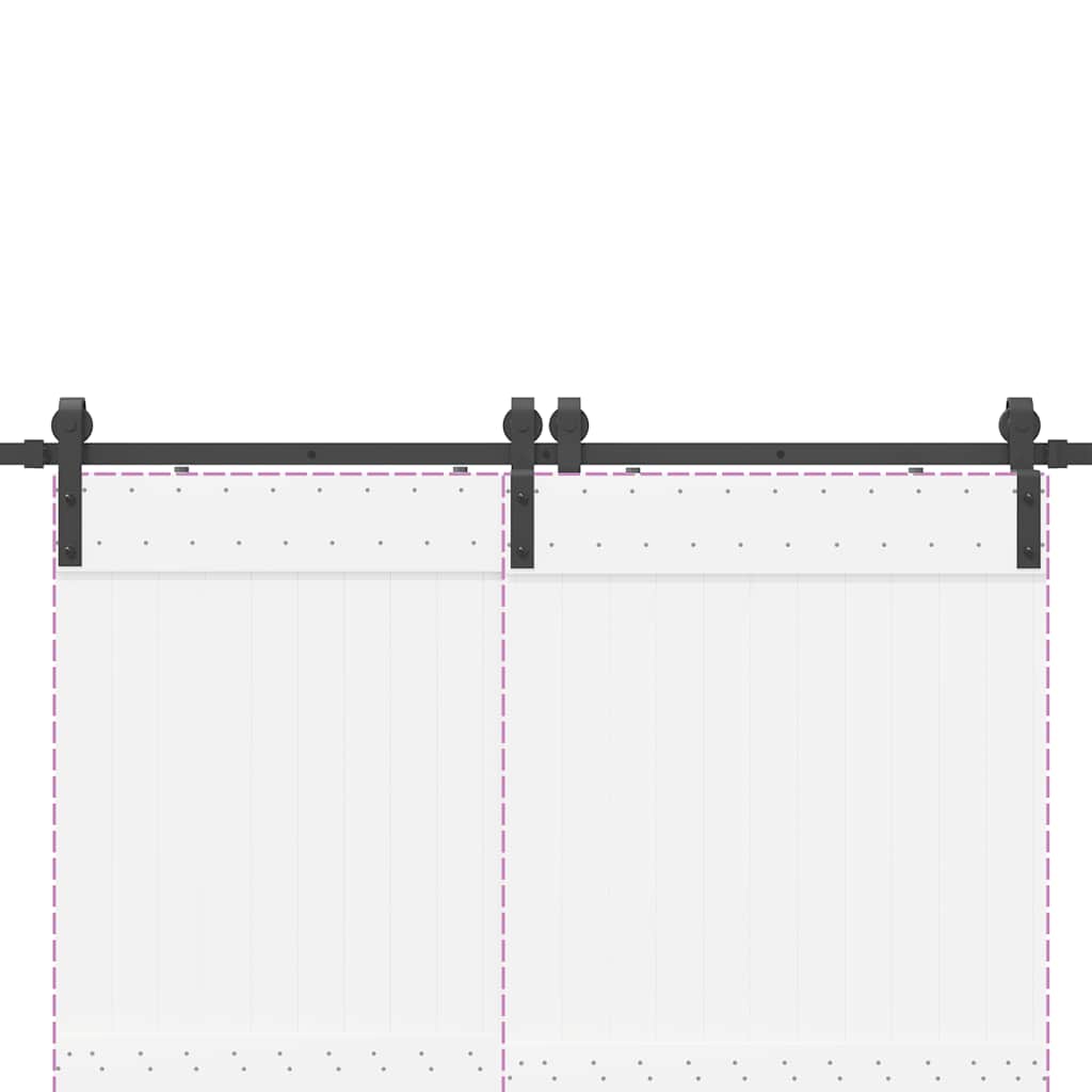 Kit di Binari per Porte Scorrevoli 183 cm Acciaio Nero | homemem39