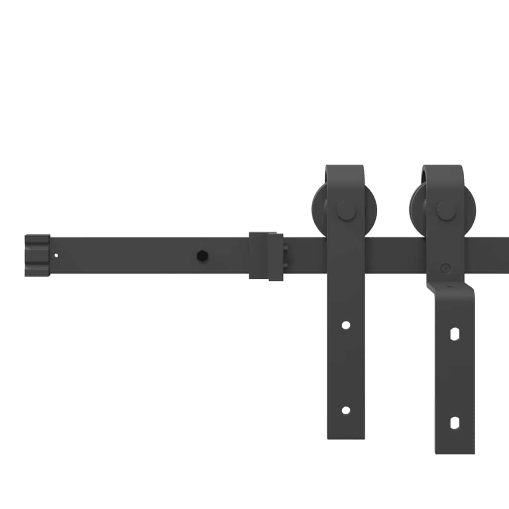 Kit di Binari per Porte Scorrevoli 183 cm Acciaio Nero | homemem39