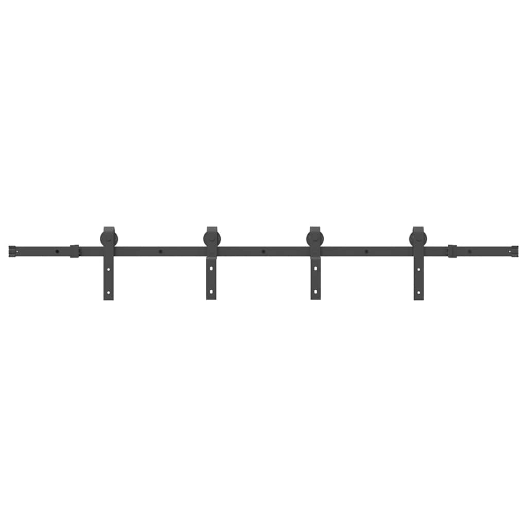 Kit di Binari per Porte Scorrevoli 200 cm Acciaio Nero | homemem39