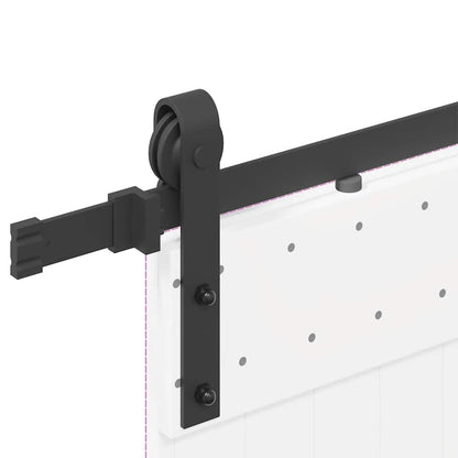 Kit di Binari per Porte Scorrevoli 200 cm Acciaio Nero | homemem39