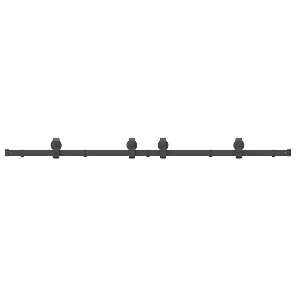 Kit di Binari per Porte Scorrevoli 183 cm Acciaio Nero | homemem39