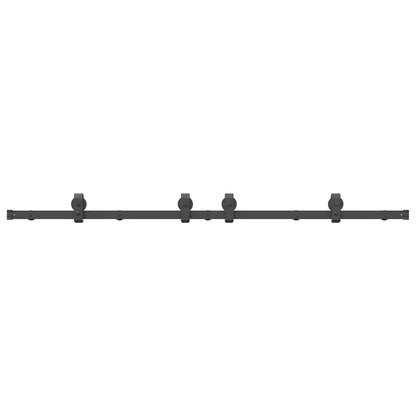 Kit di Binari per Porte Scorrevoli 183 cm Acciaio Nero | homemem39