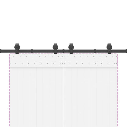Kit di Binari per Porte Scorrevoli 183 cm Acciaio Nero | homemem39