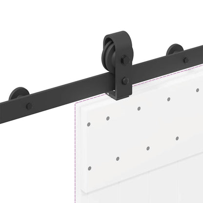 Kit di Binari per Porte Scorrevoli 183 cm Acciaio Nero | homemem39