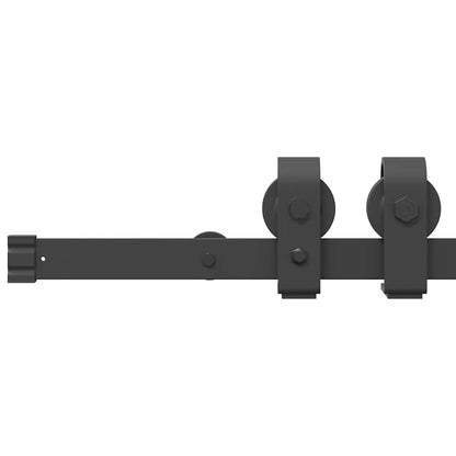 Kit di Binari per Porte Scorrevoli 183 cm Acciaio Nero | homemem39