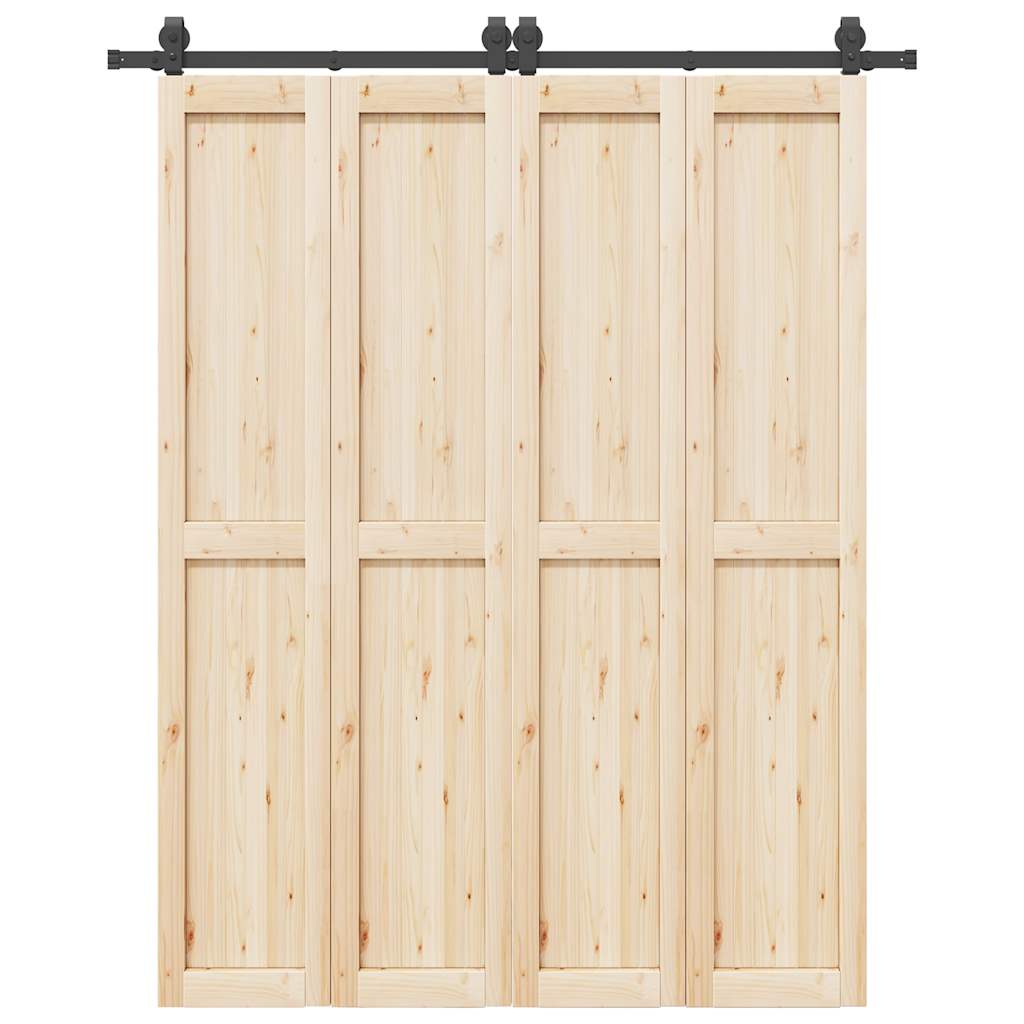 Kit di Binari per Porte Scorrevoli 183 cm Acciaio Nero | homemem39