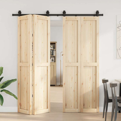 Kit di Binari per Porte Scorrevoli 200 cm Acciaio Nero | homemem39
