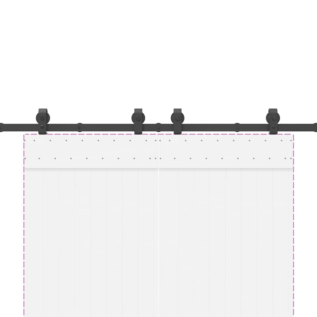 Kit di Binari per Porte Scorrevoli 200 cm Acciaio Nero | homemem39