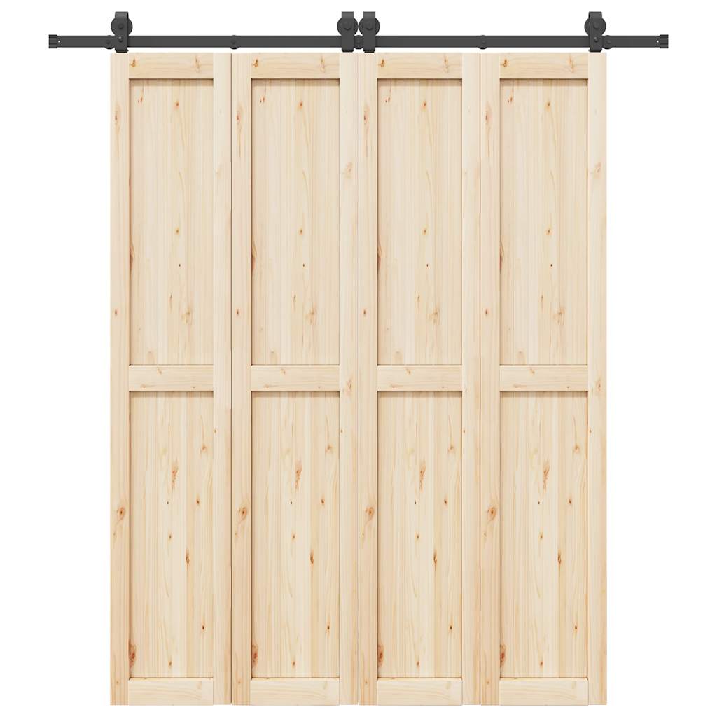 Kit di Binari per Porte Scorrevoli 200 cm Acciaio Nero | homemem39
