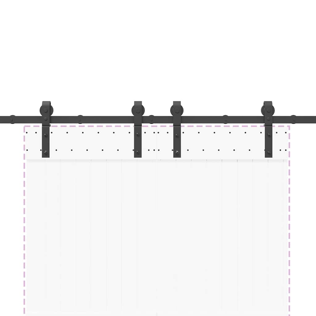 Kit di Binari per Porte Scorrevoli 183 cm Acciaio Nero | homemem39