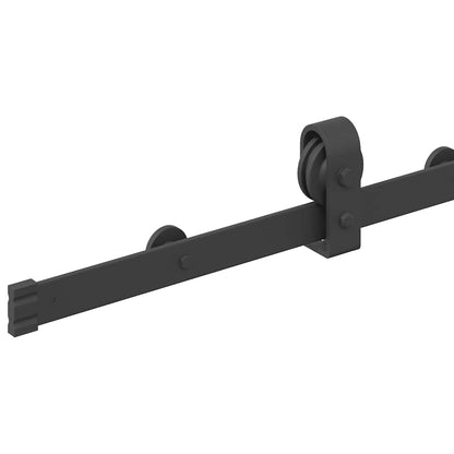 Kit di Binari per Porte Scorrevoli 200 cm Acciaio Nero | homemem39