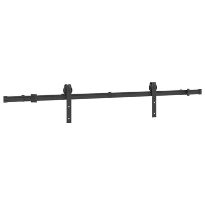 Kit di Binari per Porte Scorrevoli 183 cm Acciaio Nero | homemem39