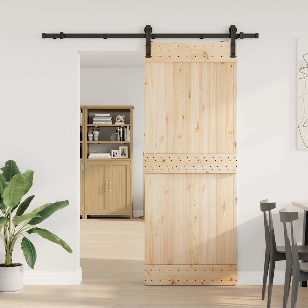 Kit di Binari per Porte Scorrevoli 183 cm Acciaio Nero | homemem39