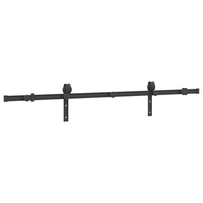 Kit di Binari per Porte Scorrevoli 183 cm Acciaio Nero | homemem39