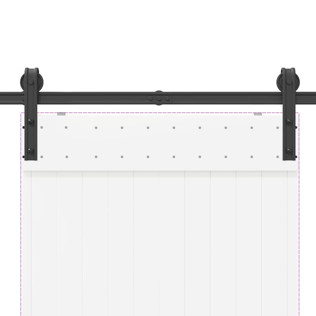 Kit di Binari per Porte Scorrevoli 183 cm Acciaio Nero | homemem39