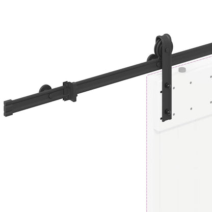 Kit di Binari per Porte Scorrevoli 183 cm Acciaio Nero | homemem39