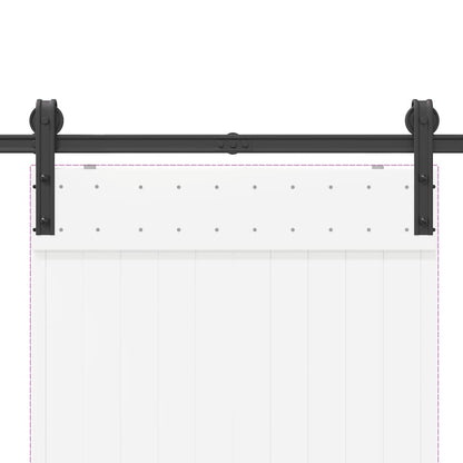 Kit di Binari per Porte Scorrevoli 200 cm Acciaio Nero | homemem39
