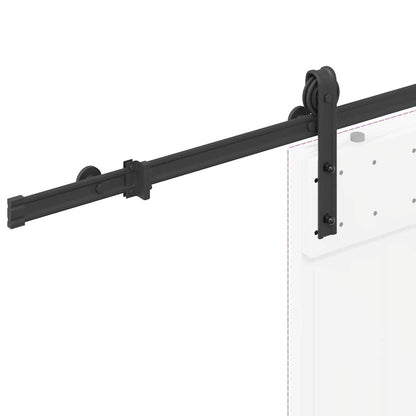 Kit di Binari per Porte Scorrevoli 200 cm Acciaio Nero | homemem39