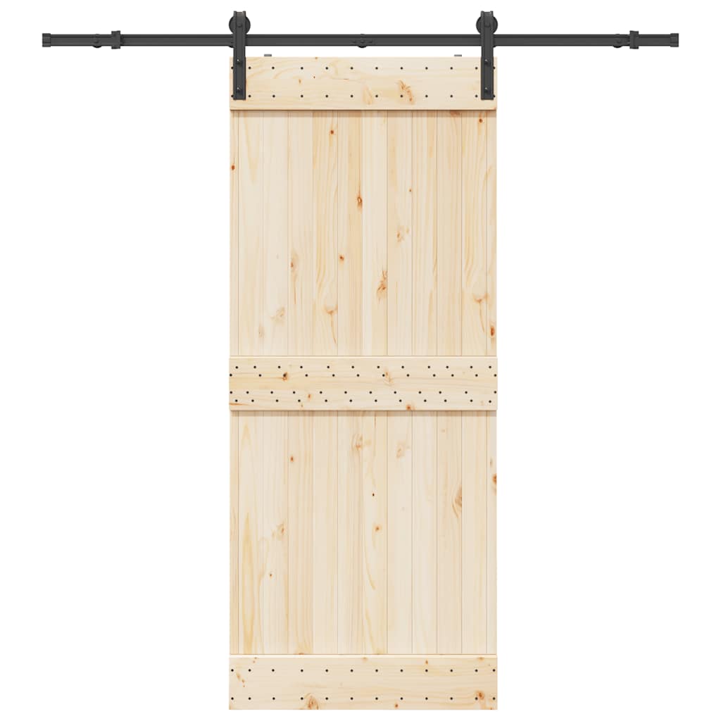 Kit di Binari per Porte Scorrevoli 200 cm Acciaio Nero | homemem39