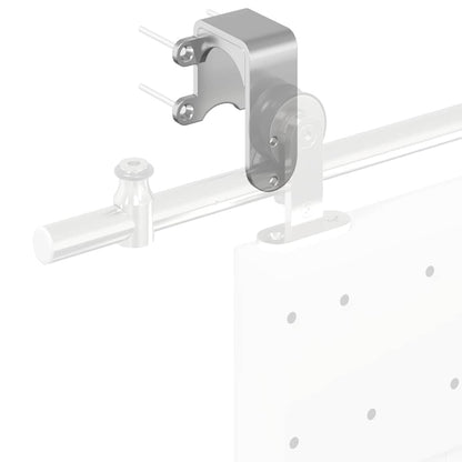 Staffe Bypass Porta della Fienile 4 pz Guide Tonde Acciaio Inox | homemem39