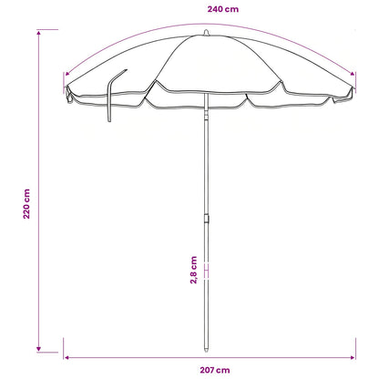 Ombrello da giardino 206 x 206 x 212 cm Poliestere 170T