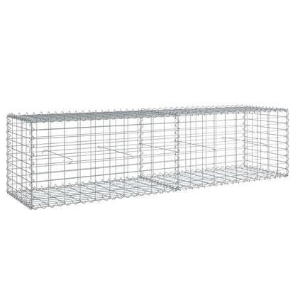 Cesto Gabbione con Copertura 200x50x50 cm Ferro Zincato | homemem39