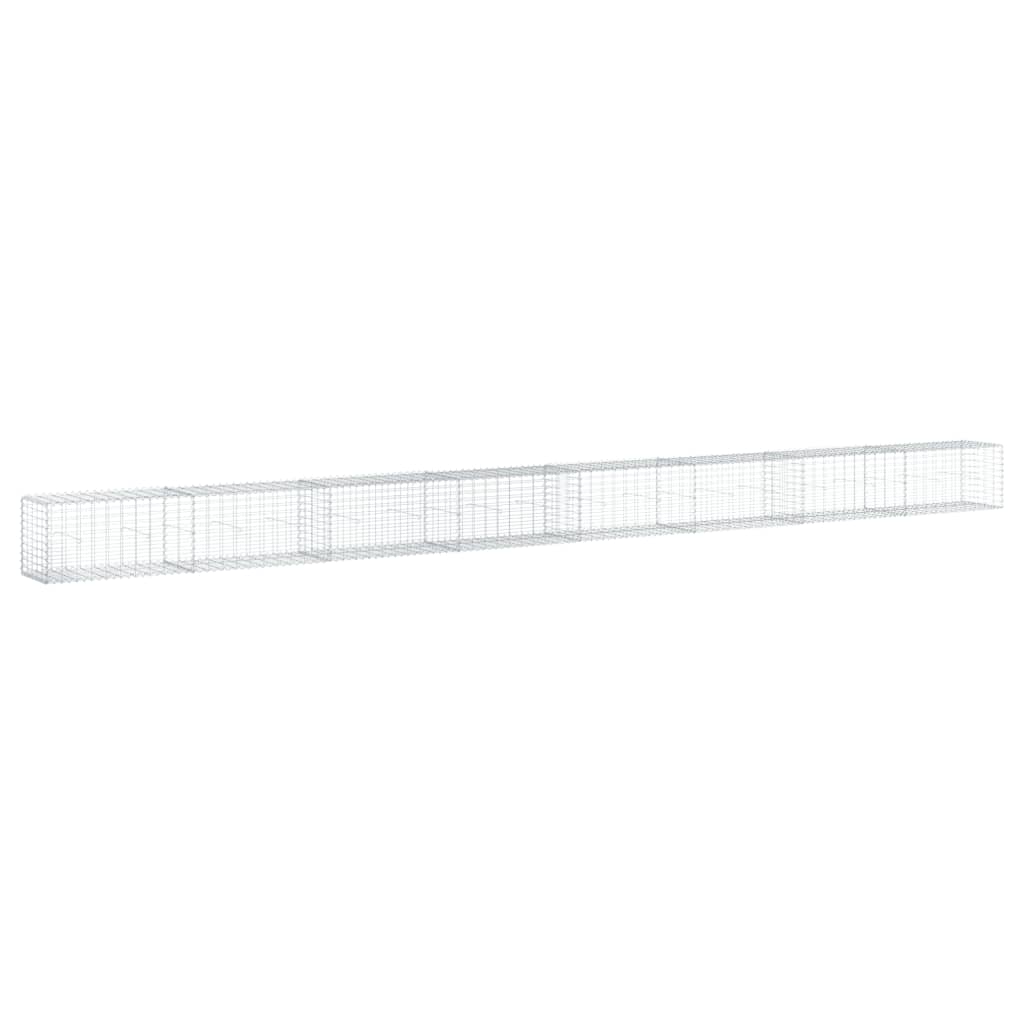 Cesto Gabbione con Copertura 800x50x50 cm Ferro Zincato | homemem39