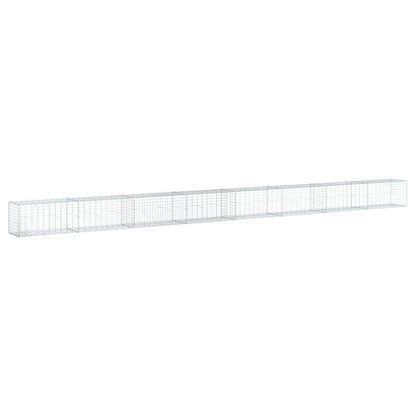 Cesto Gabbione con Copertura 800x50x50 cm Ferro Zincato - homemem39